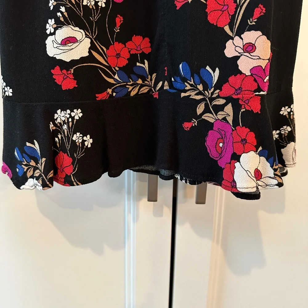 Popsugar black floral dress size L - Picture 3 of 11